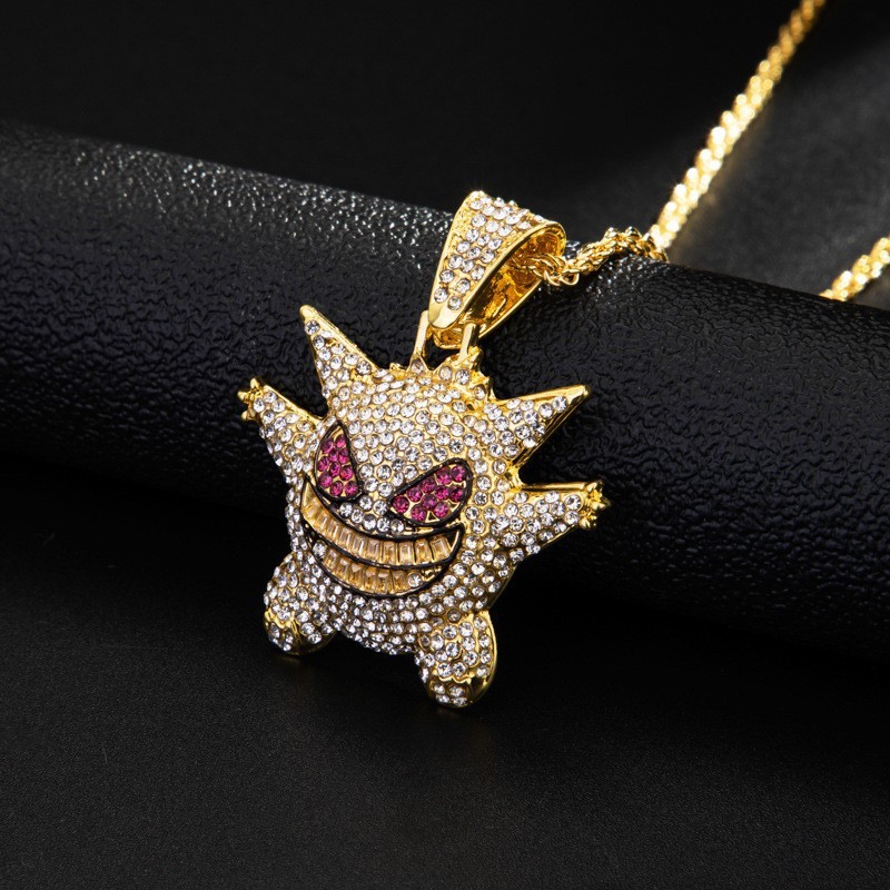 New Cartoon Pokemon Gengar Anime Figure Stylish Necklace Decorative Necklace Hip Hop Necklace
