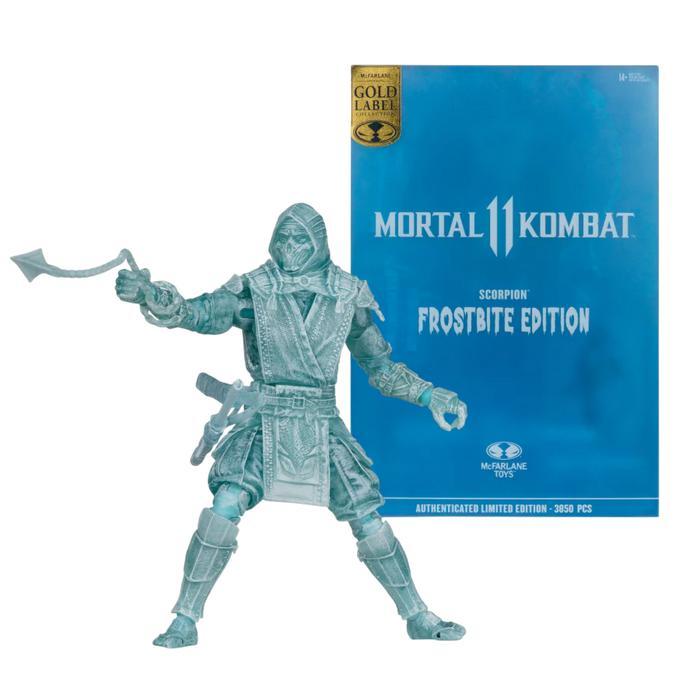 HOT SALE MCFARLANE TOYS SCORPION (MORTAL KOMBAT) FROSTBITE EDITION GOLD LABEL 7" FIGURE 11099