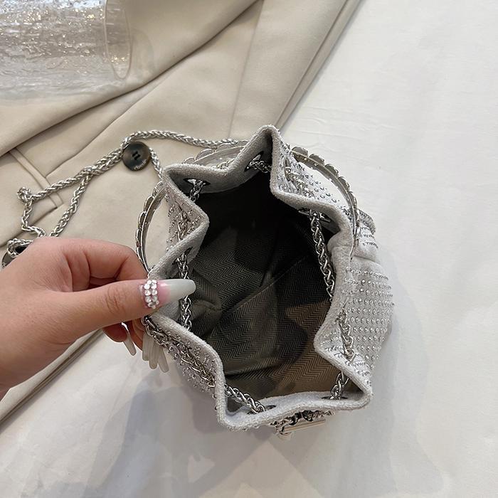 Tas Bucket Wanita Kanvas Manik Tipe Pengencang Serut 8367 -Gratisongkir