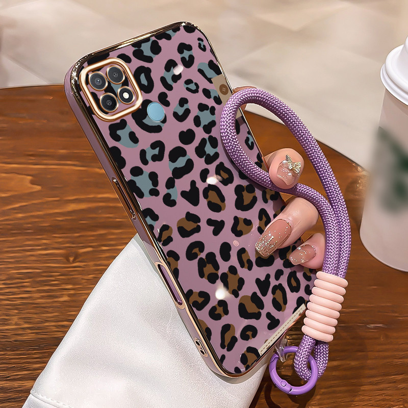 Casing Untuk OPPO A15 A15s A35 4G Case Casing pola cetak macan macan Kasing HP Kesing mewah Silikon 
