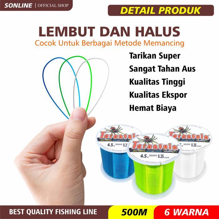 SONLINE Tali Pancing TARANTULA 500M6Warna Nilon Tali Pancing Bahan Nilon Pancing Anti Keriting