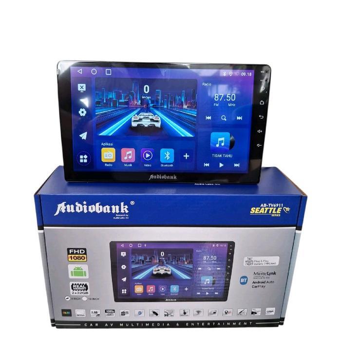 Head Unit Android 9 Inch Audiobank Seattle Series Gd-Abtv6911 Ram 2+32 Qled+Android Auto+Carplay