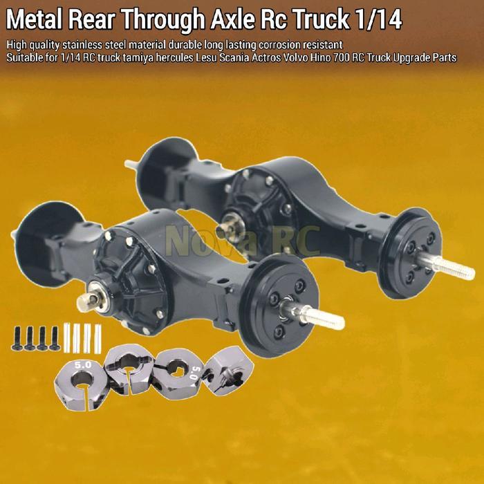Axle gear poros gardan belakang through untuk Rc truck Hercules Lesu tamiya 1/14 Scania Volvo Actros