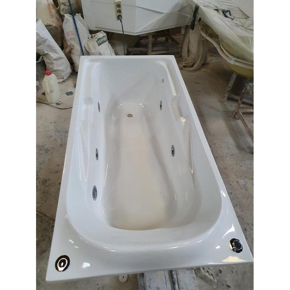 Premium Bathtub Long Bristo + Kran + Afur + Whirlpool 170X70X41 Cm Original