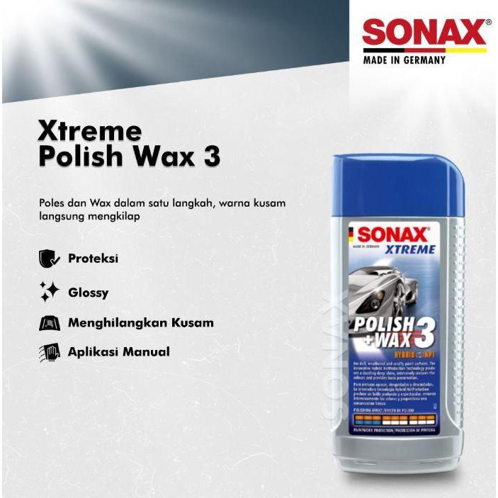 Sonax Xtreme Polish + Wax 3 250 Ml, Wax Pengkilap Cat Mobil