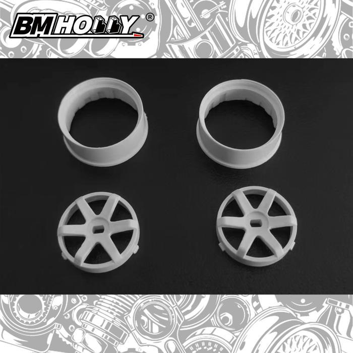 BM RACING AWD 22MM NARROW WHITE TE37 SET (2) #BM-AWD-TE37-22N-W