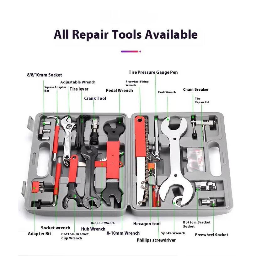 Universal Bicycle Tool Set - 44 In 1 Parts - Perkakas Sepeda Komplit - Bicycle Tool Box Set - Tool