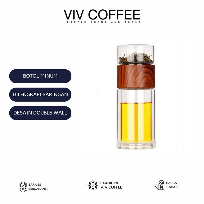 Saringan Teh Kaca Botol Kaca Infuser Teh Double Wall 230 ml Kaca Tea Infuser Double Wall 230 ML