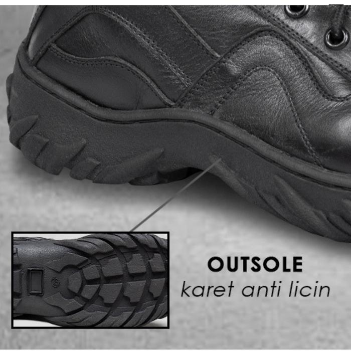 Army86 Sepatu PDL Black hawk Comando TNI Polri Security ASLI Boots kulit bisa di semir Shoes Pria