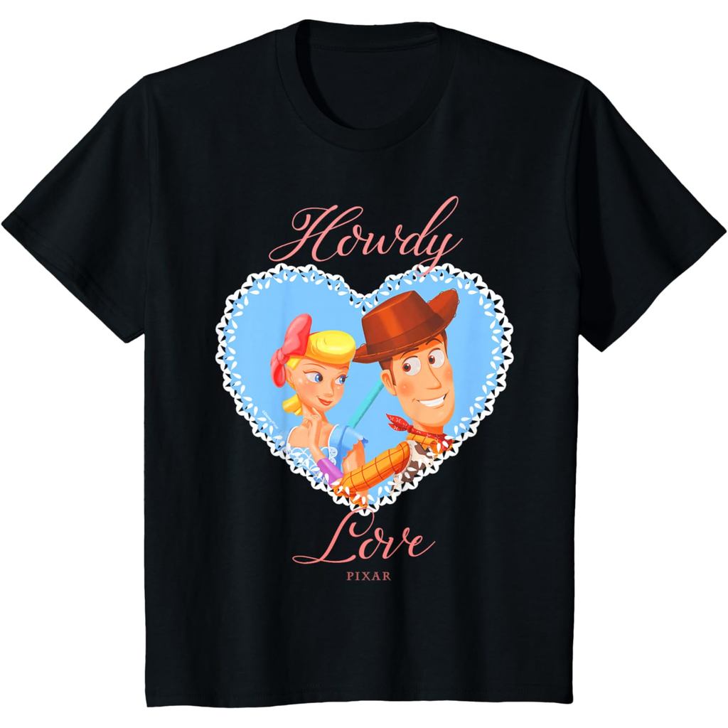 HAZVERSE - Baju Kaos Anak dan Dewasa 24s Disney Pixar Toy Story Woody & Bo Peep Howdy Love Heart T-S