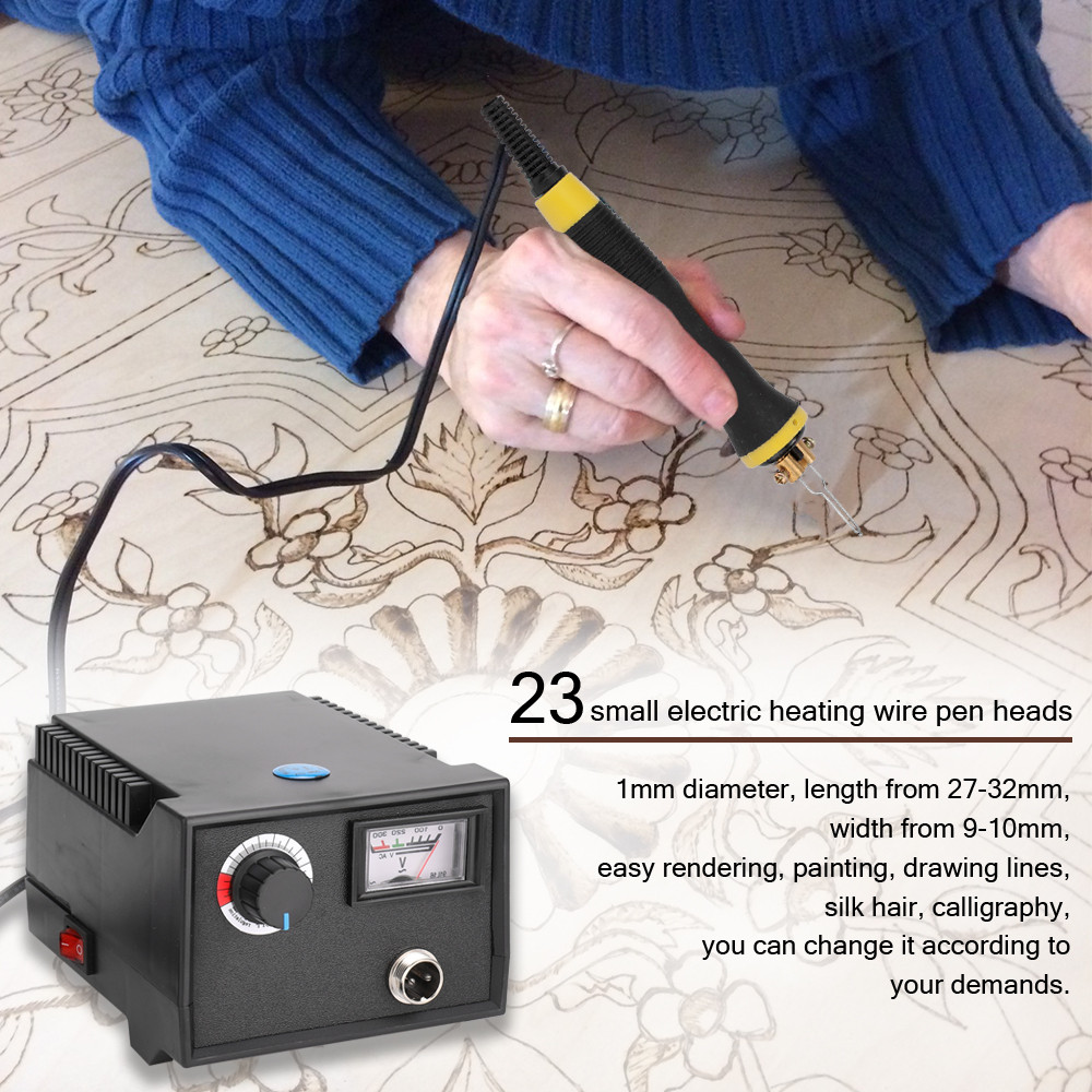Pyrography Machine Wood Burning Pirograbador Adjustable Temperature Burner Wood Cautery Pyrography