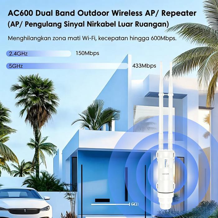 SKS WAVLINK AC600 Outdoor WiFi Repeater CPE Mesin Penguat Sinyal WiFi Jarak Jauh Wireless Access