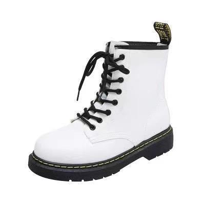 Boots Wanita Sepatu Boots Wanita Bahan Kulit Sintetis Warna Putih Ukuran 37 Quality F27 Putih, 37