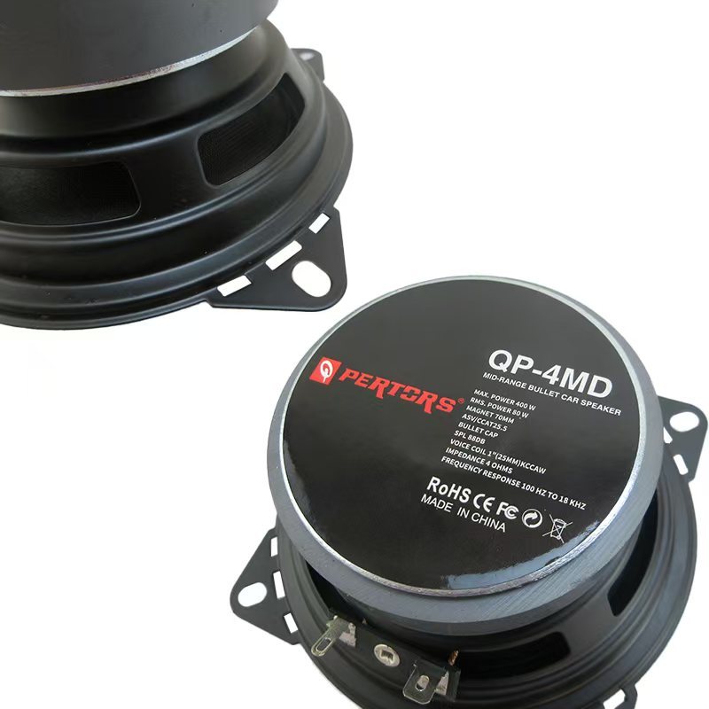 1Pair 4 inch Car Stereo Mid Range Woofer Integrated Vehicle Speaker 400W, 4 ohm Mid-bass Suitable