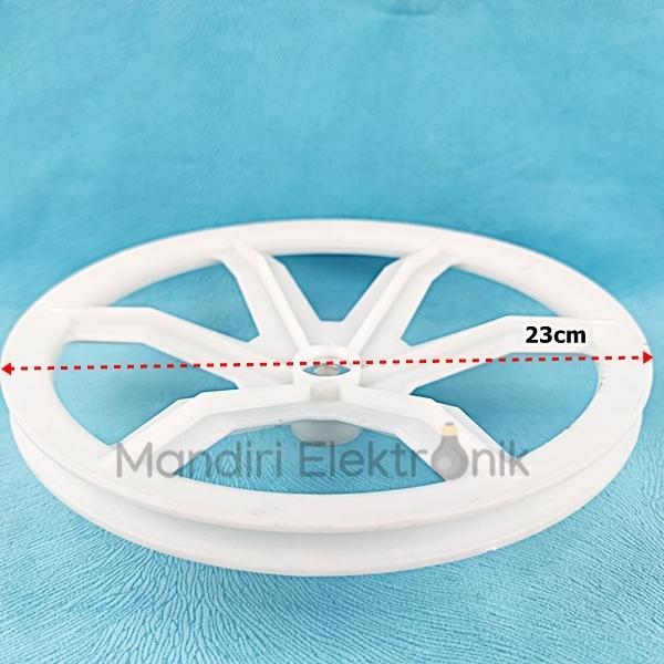 Pully Mesin Cuci Sanyo Aqua 2 Tabung - Plastik Puli Gear Box Diameter 23 Cm Aqua Sanyo