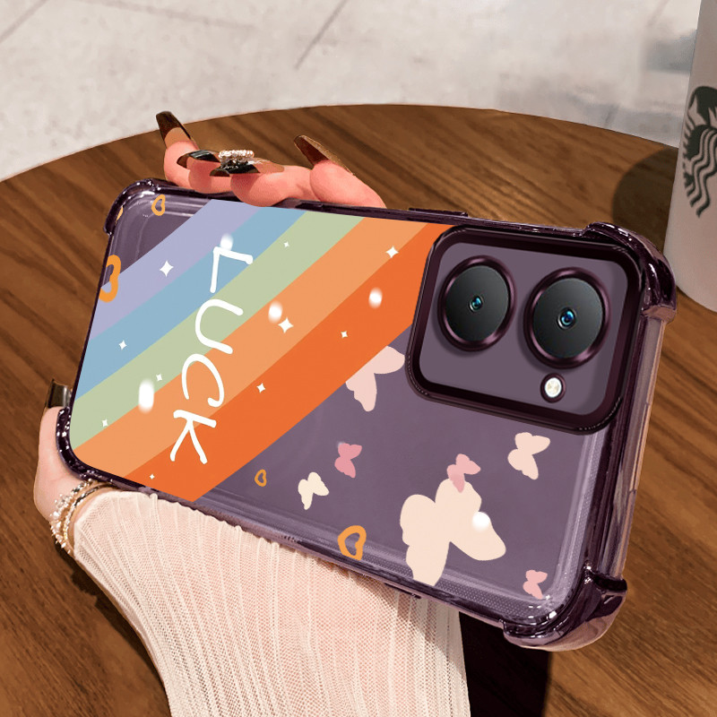 Casing Hp untuk VIVO Y03 Y03T Y18 Y18e Y18i Y18T Y28s 5G Y37 5G Case Cartoon rainbow Kasing Cesing u