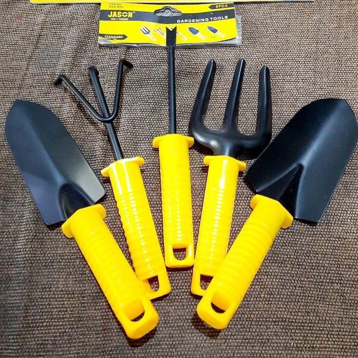 Set Alat Berkebun 5 Item Sekop Garpu Cakar Garuk Tanah