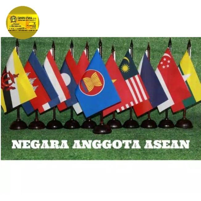PROMO BENDERA MEJA ASEAN SATU SET BENDERA ASEAN