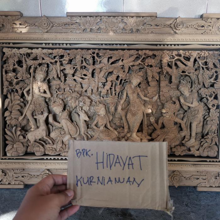 TERLENGKAP Pandil Ukiran Lukisan Ukir Kayu Pahat Bali 3D 5D RAMAYANA Seni Antiq
