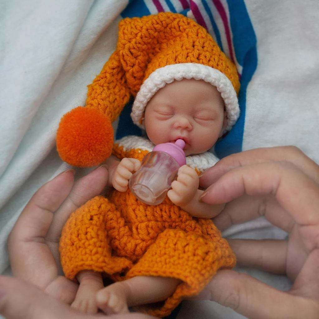 Reborn Baby Doll 7 Inch Silicone Doll Girl Mini Realistic Newborn Baby Dolls Silicone Full Body