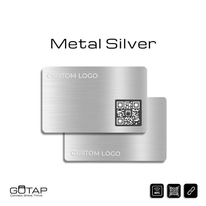 Kartu NFC Berbahan Logam dengan Grafir Laser Warna Silver untuk Berbagi Informasi Digital