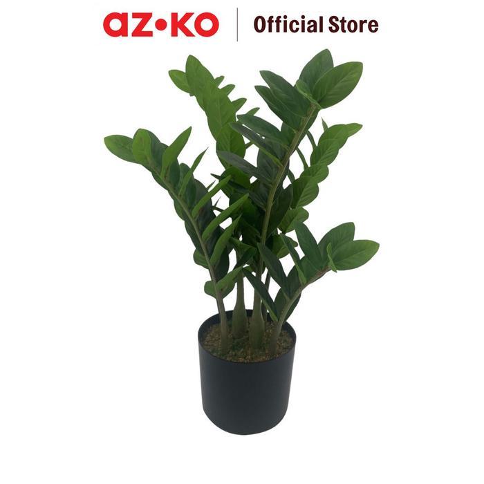Tanaman Artifisial Lucky Feather Tinggi 50 cm dalam Pot Plastik untuk Dekorasi