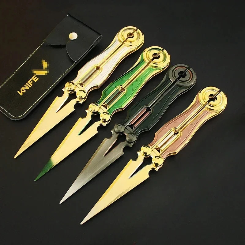 Valorant Perimeter Fearless Contract Butterfly Foldable Knife Electric Light 21CM Zinc Alloy Metal,