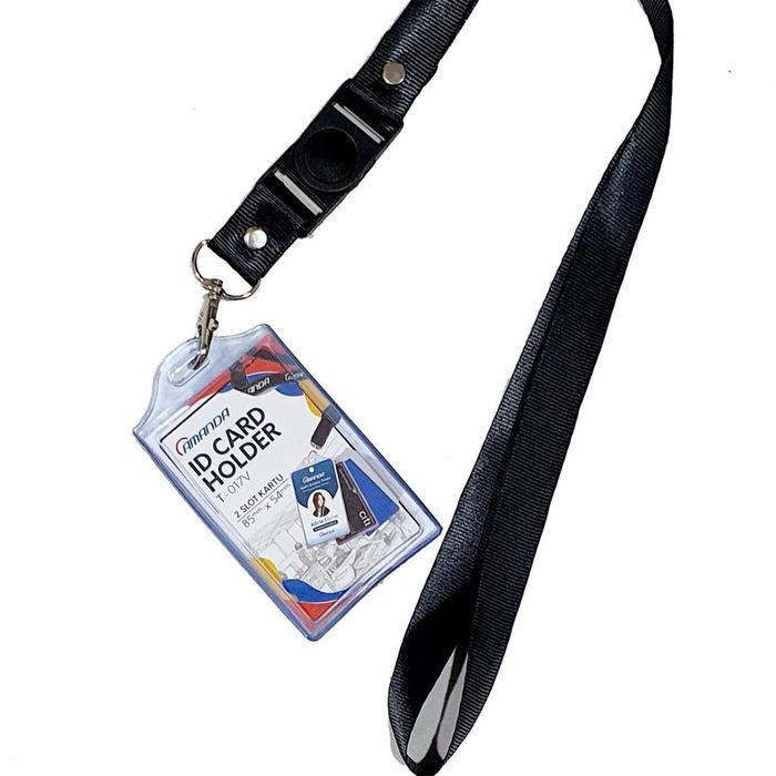 "New" NAME TAG ID CARD TEMPAT KARTU TALI LANYARD POLOS BISA UNTUK FLASH BCA EMONEY BRIZI KARTU
