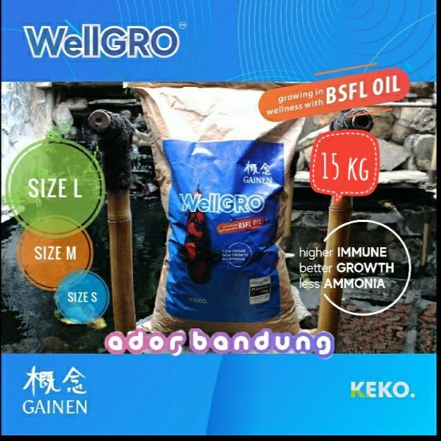 Pakan Pelet Ikan Koi Gainen Wellgro Growth 15 kg / 15kg
