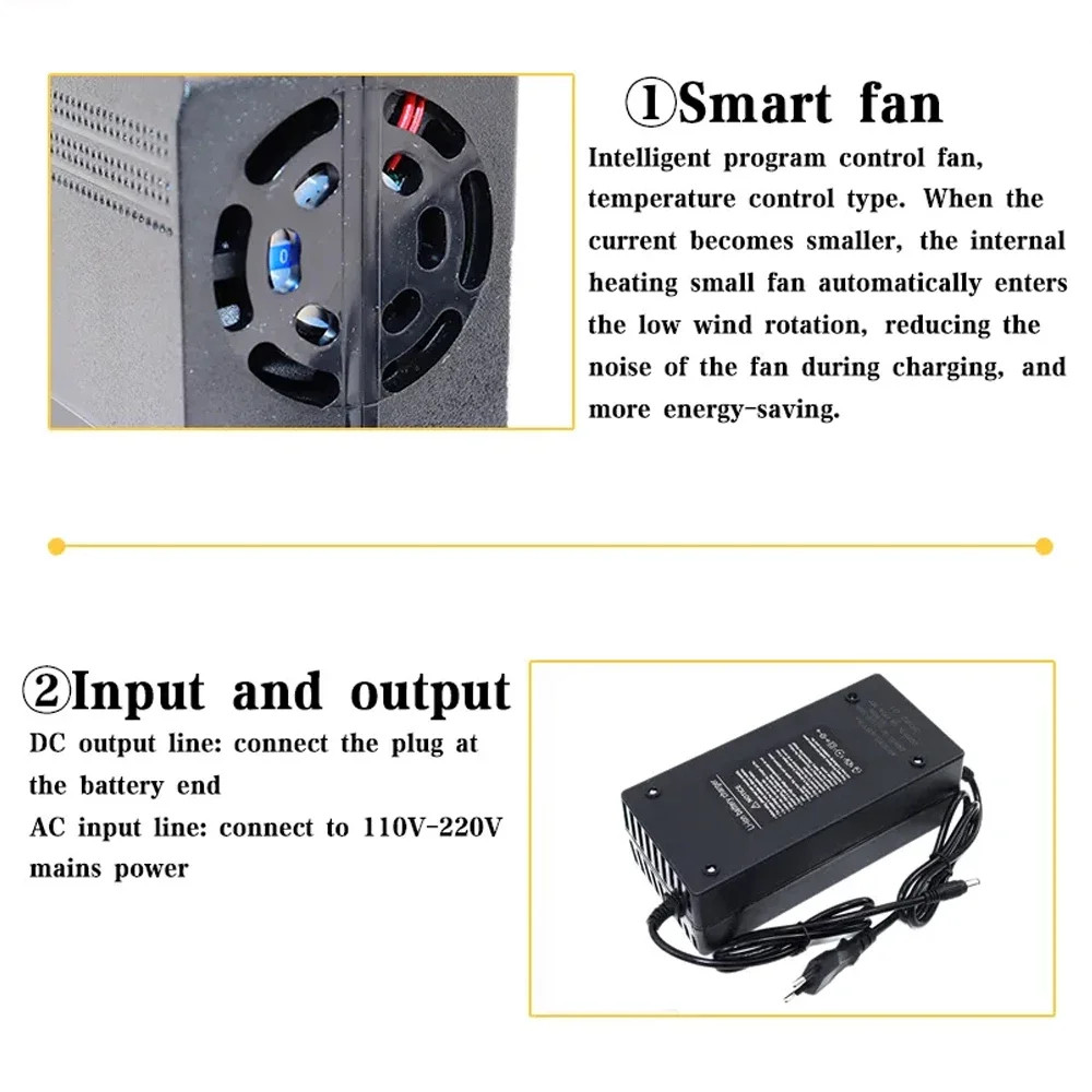 36V 48V 60V 72V Charger 2A 5A 10S 13S 16S 20S Lithium-ion Battery Charger 42V 54.6V 67.2V 84V