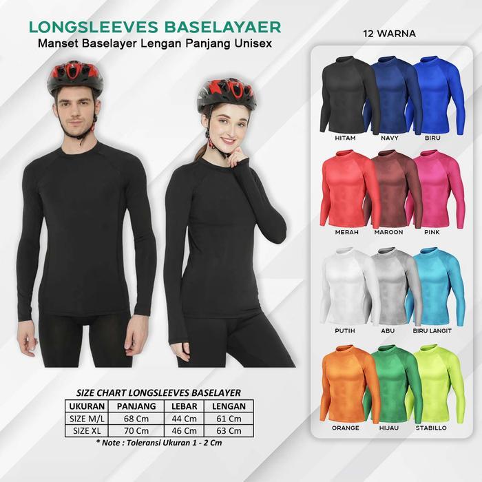 Pinnacle Outdoor - Manset Baselayer Longsleeve Lengan Panjang Baju Daleman Futsal Olahraga Pria