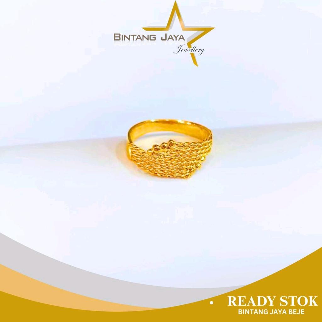 Cincin Emas LM Kipas - Kadar LM99 - Berat 3gr - Size 20 - Emas Asli - Kemewahan murni yang siap meli