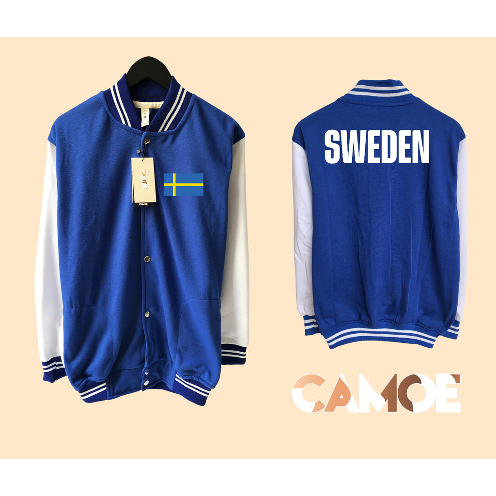 Jaket Baseball Varsity Bendera SWEDEN Piala Dunia World Cup