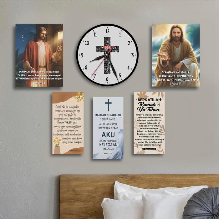 Dekorasi kristen jam dinding yesus walldecor ayat alkitab bunda maria