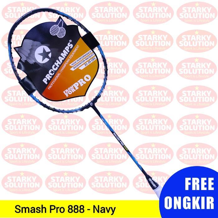 Raket PROCHAMPS SMASH PRO 888 Bulutangkis Badminton Original - Navy