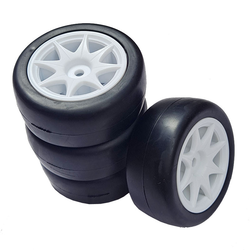 4Pcs 58mm Tires 12mm Hex Wheels with Sponge for 1/10 1/12 RC Drift Car 3Racing Sakura M4 M5 MST TCR
