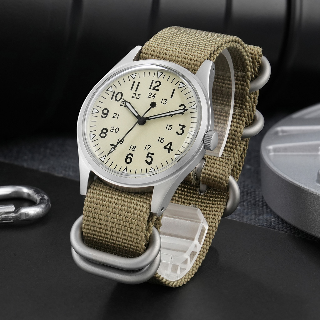 Militado ML07 Military Watch VH31 Quartz Movement Sapphire Crystal Luminous AR Coating Vintage