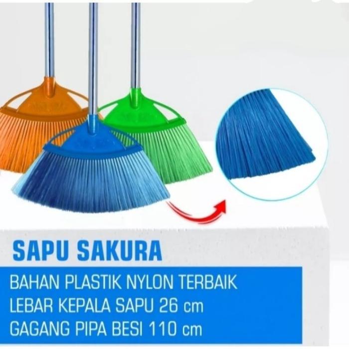 Sapu Plastik Sapu Lantai Plastik Dragon Sapu Dragon SAKURA Gagang Panjang