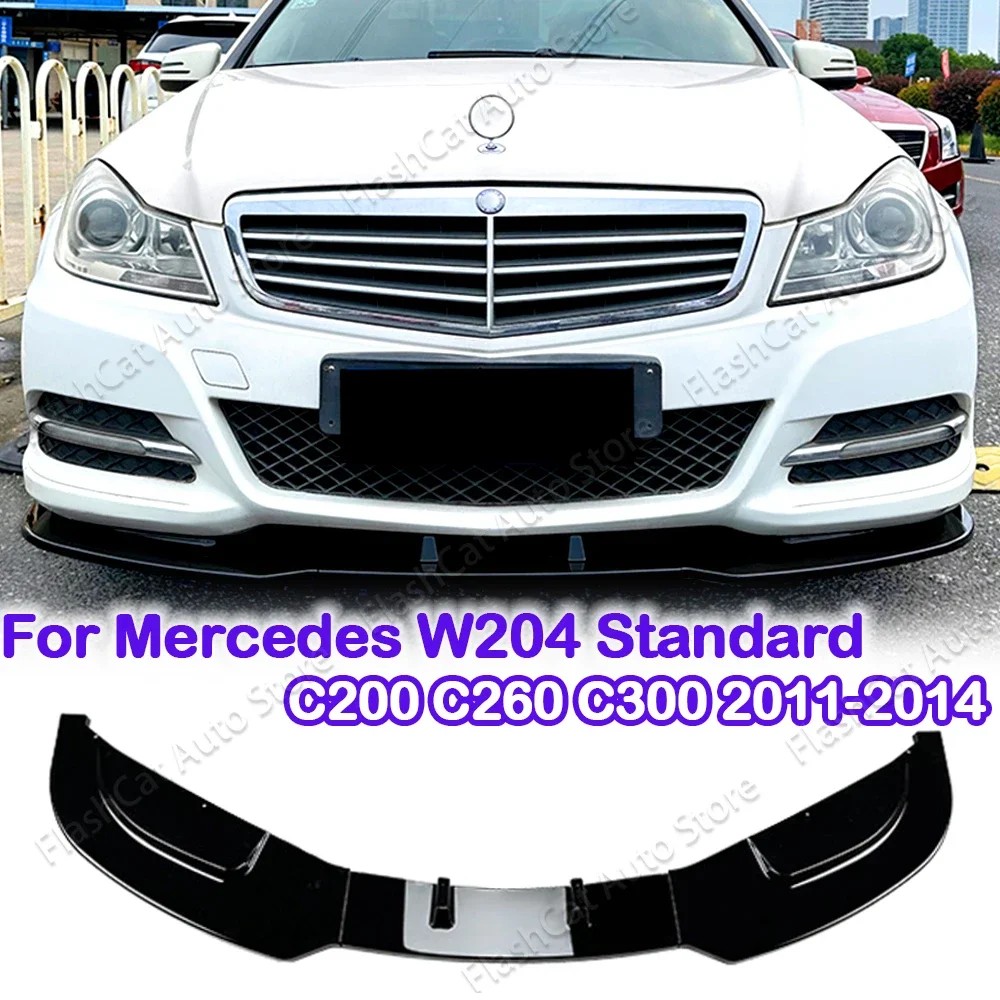 FOR MERCEDES C CLASS W204 S204 C204 FRONT BUMPER SPLITTER LIP SPOILER DIFFUSER TUNING ABS