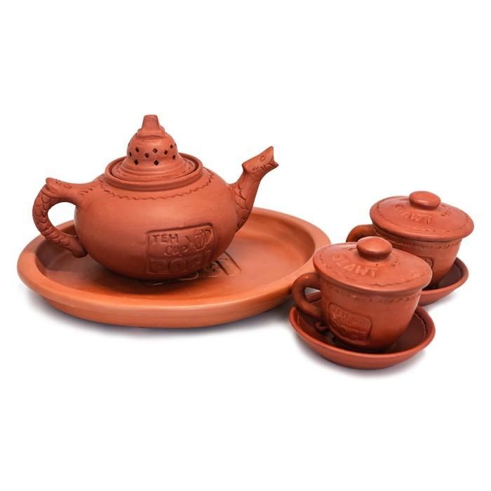 Best Seller Poci Set Tanah Liat Tipe Borobudur - Perangkat Minum Teh *Kurir Premium