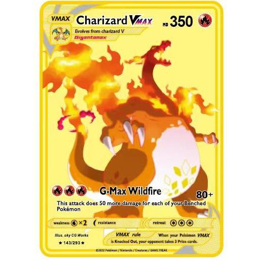 Pokmon Vmax Pokemon English Metal Card Anime Charizard Mewtwo Blastoise Shiny Letters Game