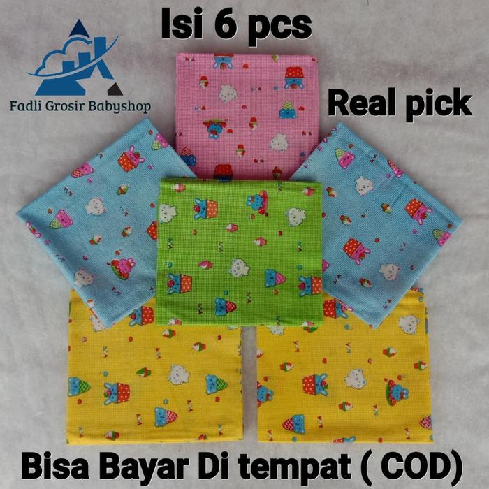 Set 6 Kain Bedong Bayi Motif Lucu Bahan Flanel Lembut Ukuran 110x90 cm