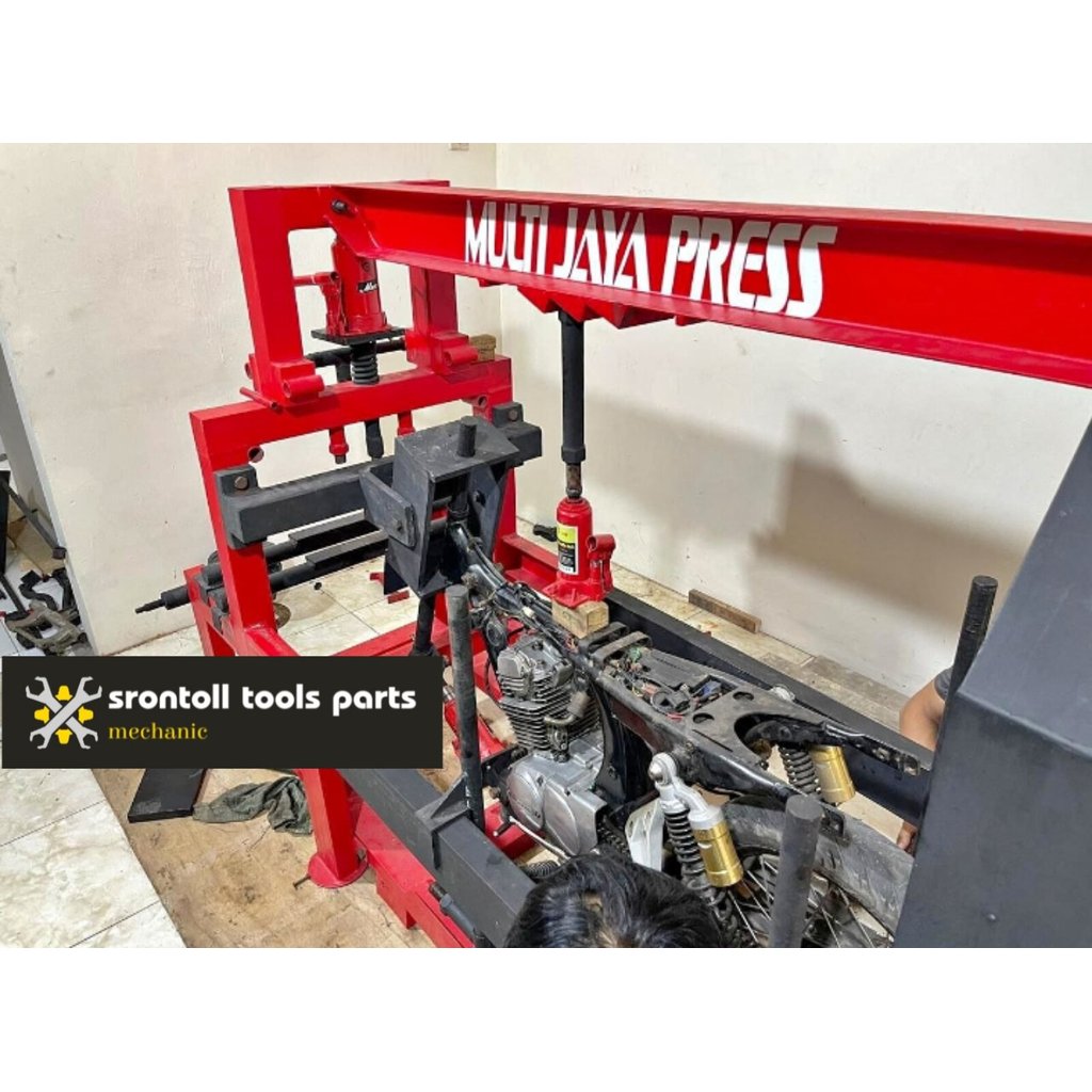 Alat press pres body rangka chasis sepeda motor press fork press pelek segitiga swing arm piringan c