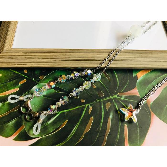 Strap Masker Kacamata Rantai Kristal Swarovski Original 3in1