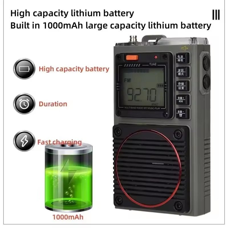 Multi Function Radio FM Portable Radios AM FM Mini Ham Radio Shortwave Emergency Amateur Radio