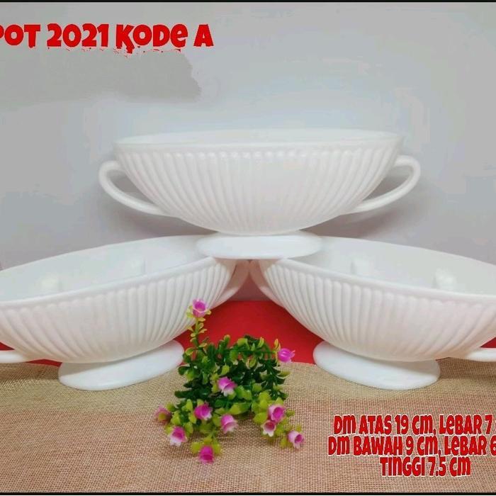 Pot Hias Oval Pot Plastik Putih Pot Hias Plastik