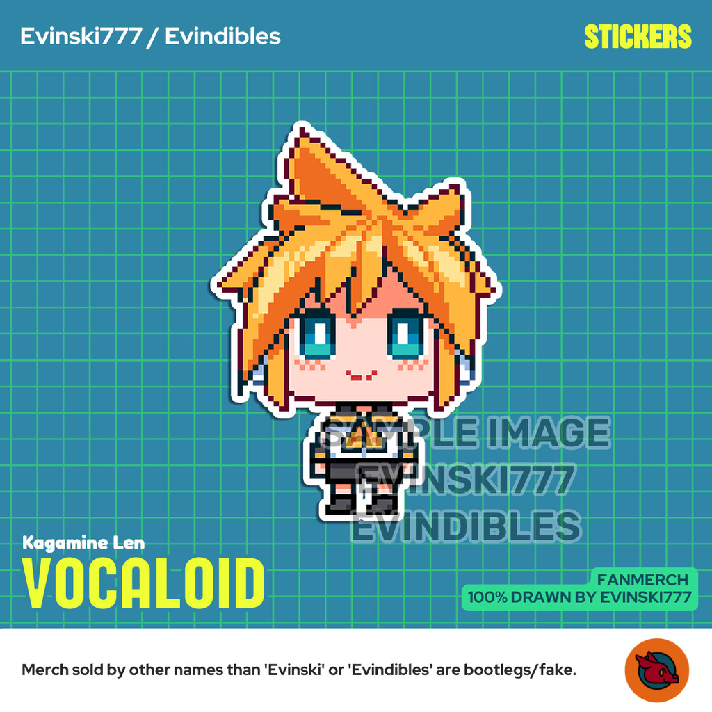 Stiker Sticker - Kagamine Len - Anime Manga Vocaloid Utau Project Sekai