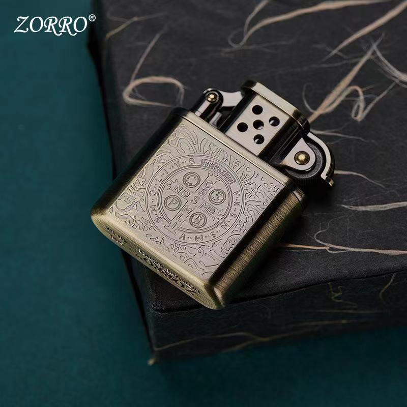 ZORRO fuel lighter 506 model Constantine brass material retro grinding wheel lighter cigarette