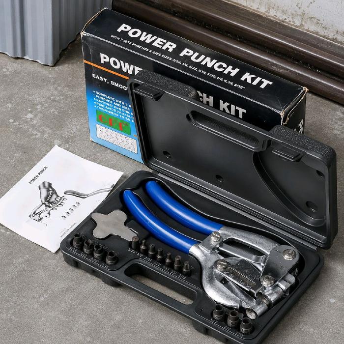 ALAT PELUBANG PLAT HOLE PUNCH SET 7PCS POWER PUNCH KIT SET 3/32" - 9-32"