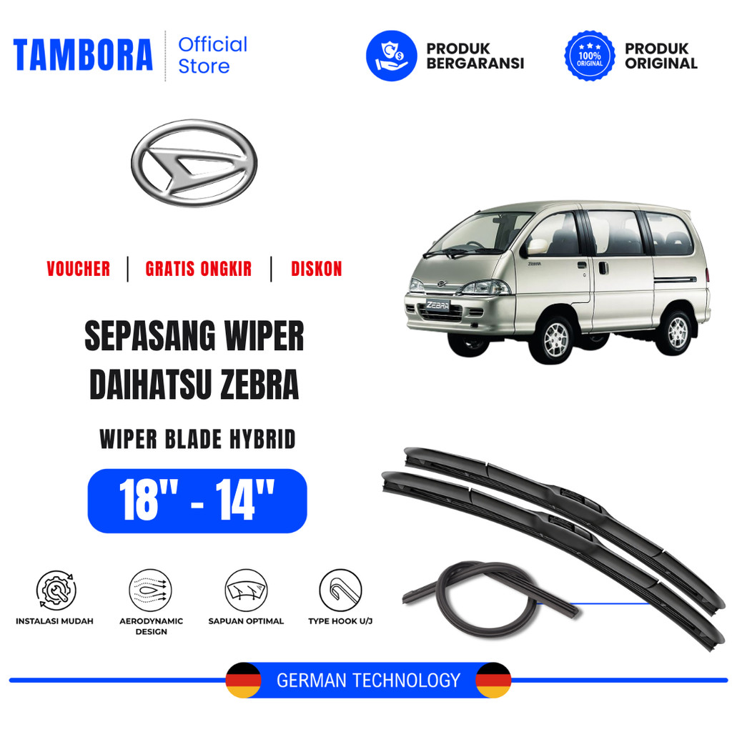 Wiper Daihatsu Zebra Hybrid Kaca Depan Mobil
